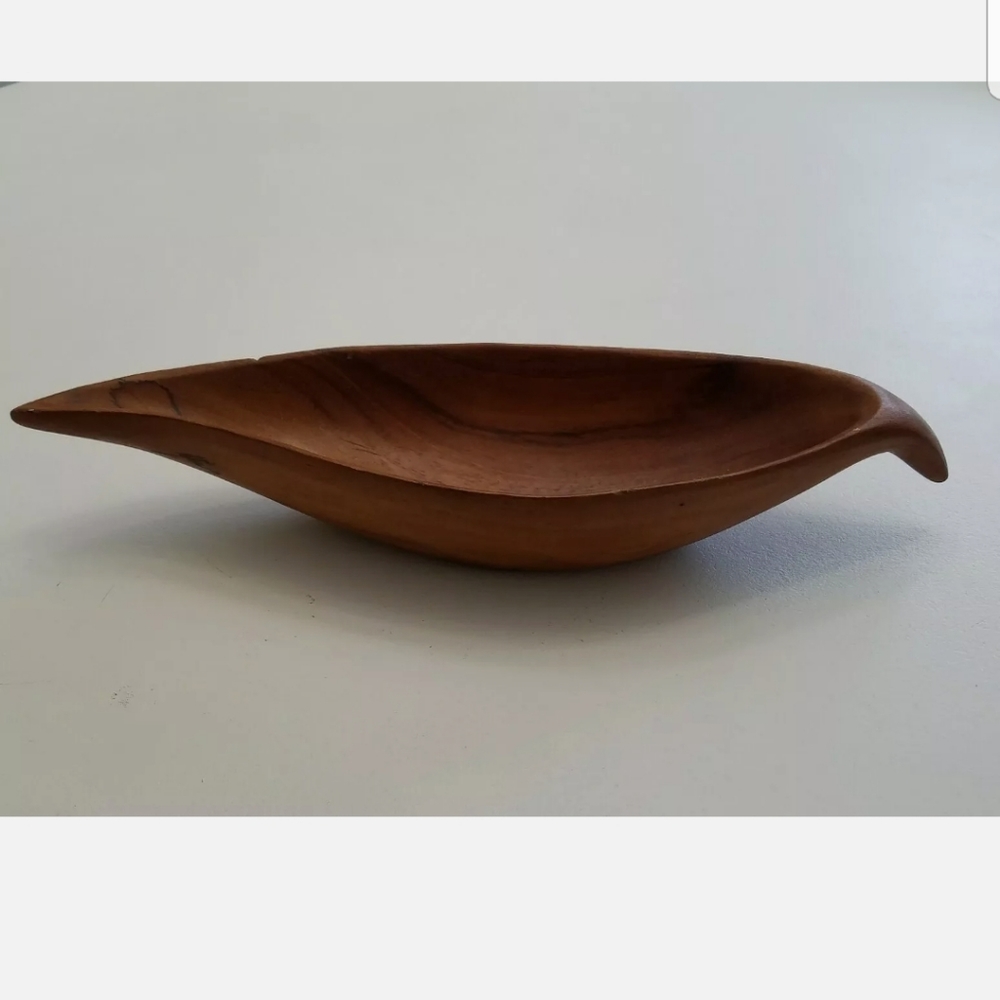 VTG Hand Turned Caracoli Wood Bowl by Robert James , Inc. Haiti 15" Haitian Art